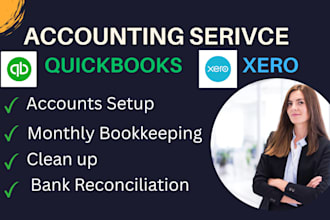 do accounting setup clean up and bookkeeping in quickbooks and xero