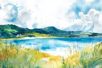 make watercolor landscape design