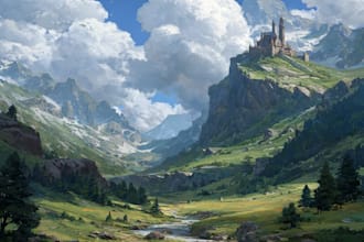 fantasy concept landscape illustrations