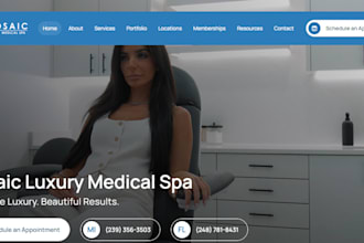 design medical spa website, aesthetics clinic website, botox injectable website