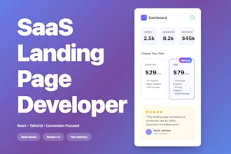 build a modern saas landing page with react and tailwind