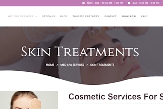 design medical spa website healthcare website plastic surgery website