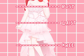 draw a waist up anime art commission