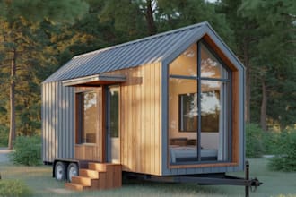 design tiny house, shipping container, glamping resorts, architecture plan