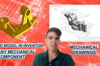 make 3d modeling of mechanical components on cad software