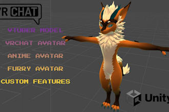 do custom 3d furry vtuber model vrchat avatar furry avatar nsfw vr charactervrm