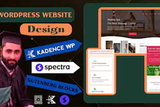 build professional wordpress website using  kadence, gutenberg or spectra