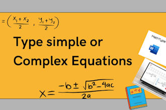 type maths equations, using ms word or equation editor