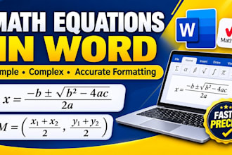 type maths equations, using ms word or equation editor