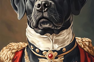 create vector line art for your dog,cat or any pet