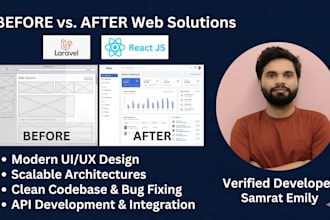 develop a full stack web application with laravel react