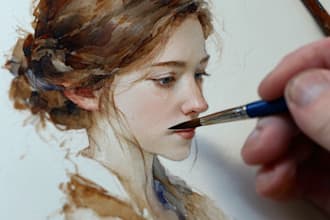 paint a portrait in traditional watercolor technique