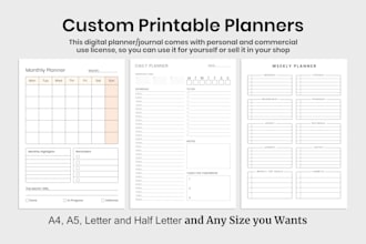 do planner or journal design or digital planner or calendar