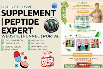 rebuild wordpress supplement peptide store nutraceutical store peptide website