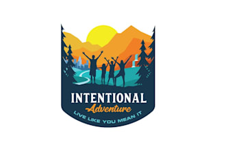 design adventure mountain and outdoor and t shirt logo design