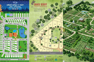 do land survey site layout map, property sketch rv park layout campground design