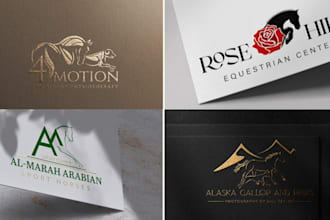 design a unique horse equine equestrian farm animal dog logo for you