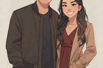 draw couple portrait illustration
