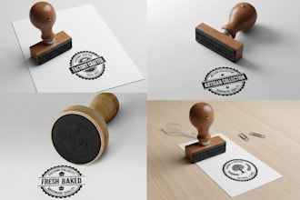 design a round stamp, label, badge, or sticker in 24 hours