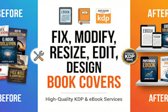 fix error, resize, rejected book cover design, ebook cover, amazon kdp cover