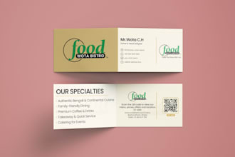 design modern bi fold folded business card