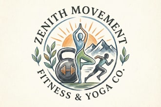 create a unique illustration for workout, fitness, exercise, or yoga