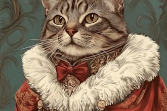 create an epic pet portrait dog portrait cat potrait