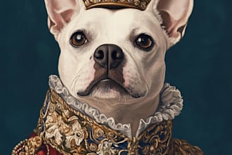 do amazing digital pet portrait painting
