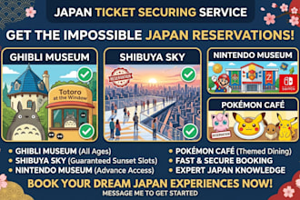 book ghibli museum and nintendo museum ticket for you