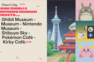 book ghibli museum and nintendo museum ticket for you