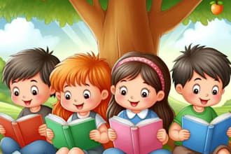 do watercolor illustration and children story book illustration