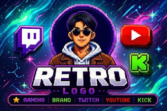 make a custom logo for twitch youtube and kick