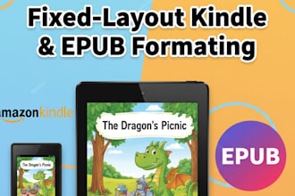 format fixed layout kindle and epub picture books, children book for amazon kdp