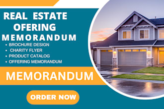 design a professional commercial real estate offering memorandum and brochure
