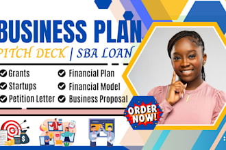 write business plan, pitch deck, sba loan, competitive analysis, lead generation
