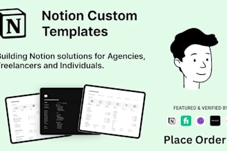 design custom notion template, planner, and notion dashboard