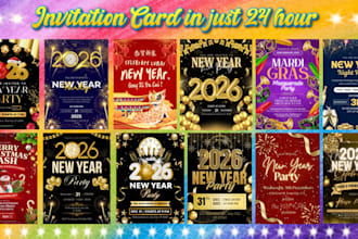 do new year party, christmas, holiday invitation, greeting cards