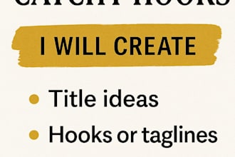 create book titles and catchy hooks with genre alignment