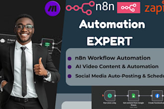 n8n ai video automation,n8n automation ai agent,n8n zapier make com made com
