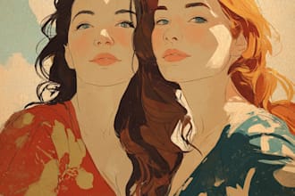 draw couple portrait illustration
