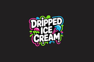 design dripped ice cream logo