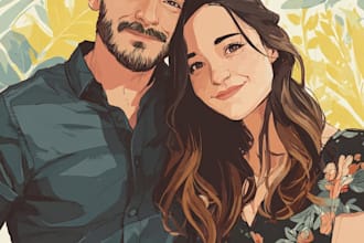 draw couple portrait illustration