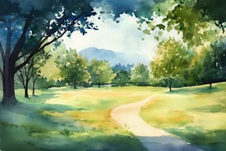 make watercolor landscape design