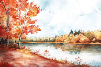 draw watercolor illustration house, landscape for you