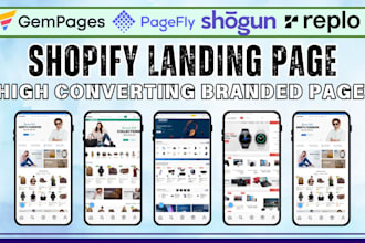design or clone shopify landing page, home page, product page with gempage