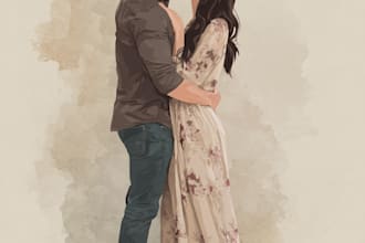 make a faceless couple illustration couples portrait