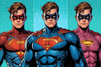 draw comic superhero pop art portraits