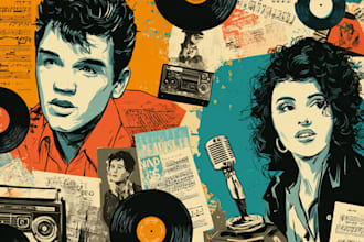 draw vintage retro illustration music and movie poster