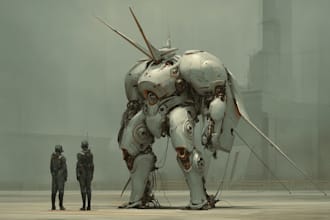 do robots and concept art of futuristic mecha