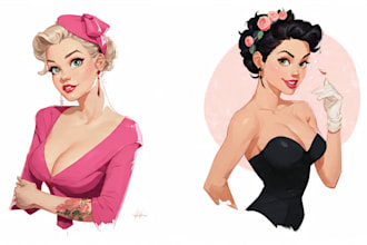do a pin up girl and pin up girl character art